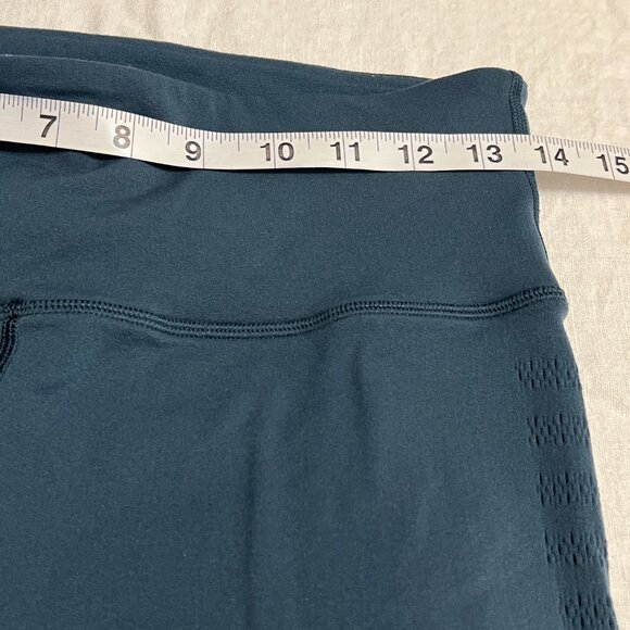 Lululemon Women's Green Blue Cropped Leggings Size 8 High Rise Mesh Detail - Picture 5 of 8